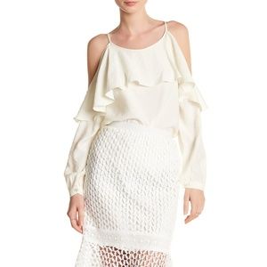 Moon River Women's Cold Shoulder Popover Blouse